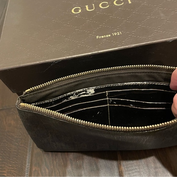 Authentic Gucci Bronze Coated Monogram Clutch - Picture 5 of 6